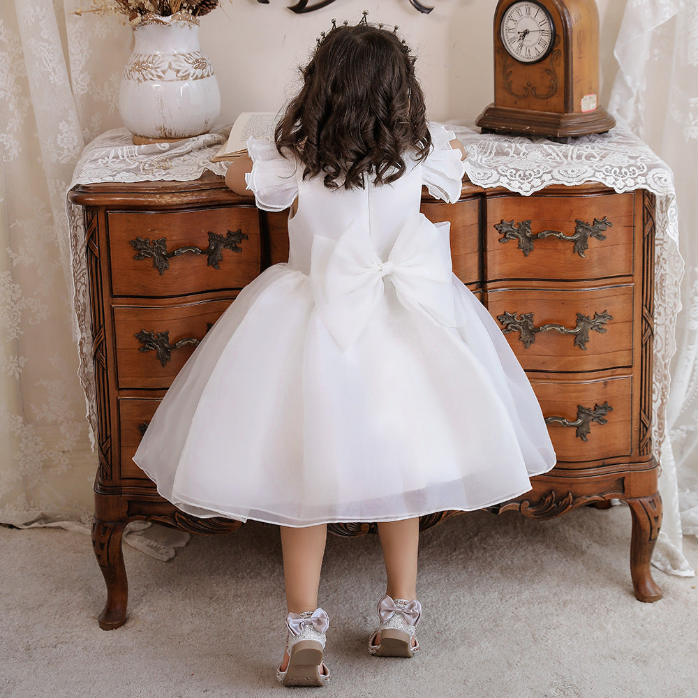 New Children's Flying Sleeve Puffy Princess Dress