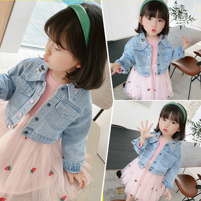 Children's Spring And Autumn Denim Western Style Girl Autumn Dress