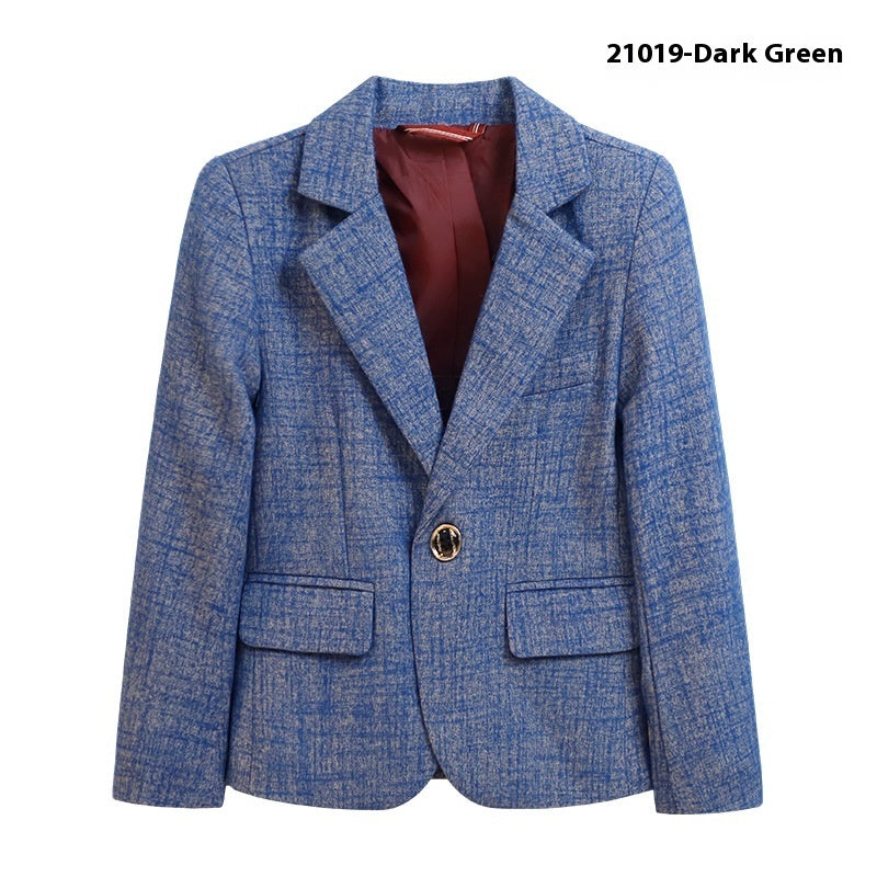 Boys' Suit Handsome Children's Single Suit Jacket Korean Style Solid Color