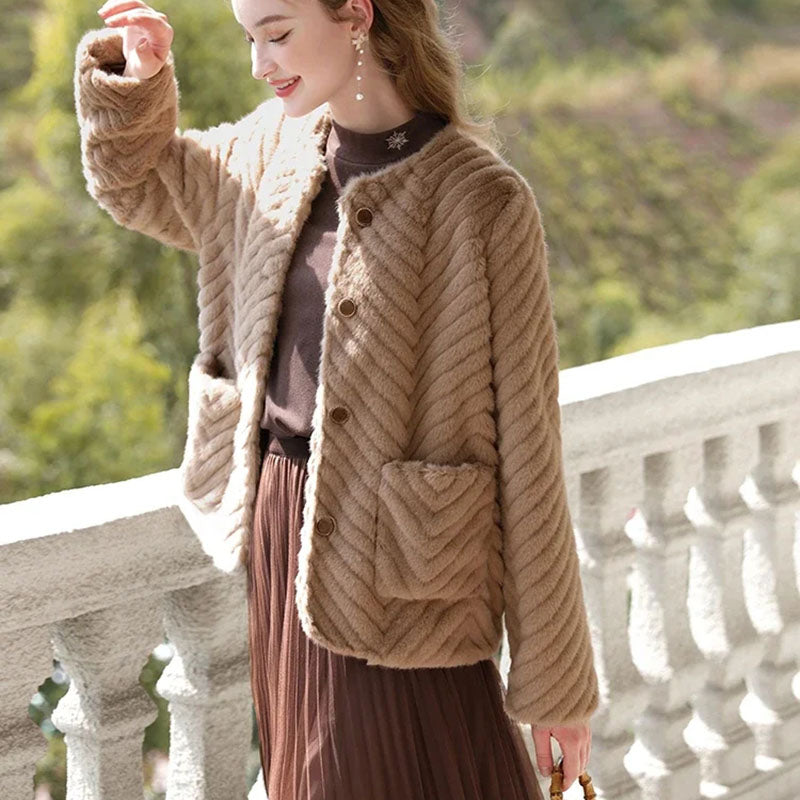 Manteau de fourrure manteau de loisirs d'automne et d'hiver pour femmes