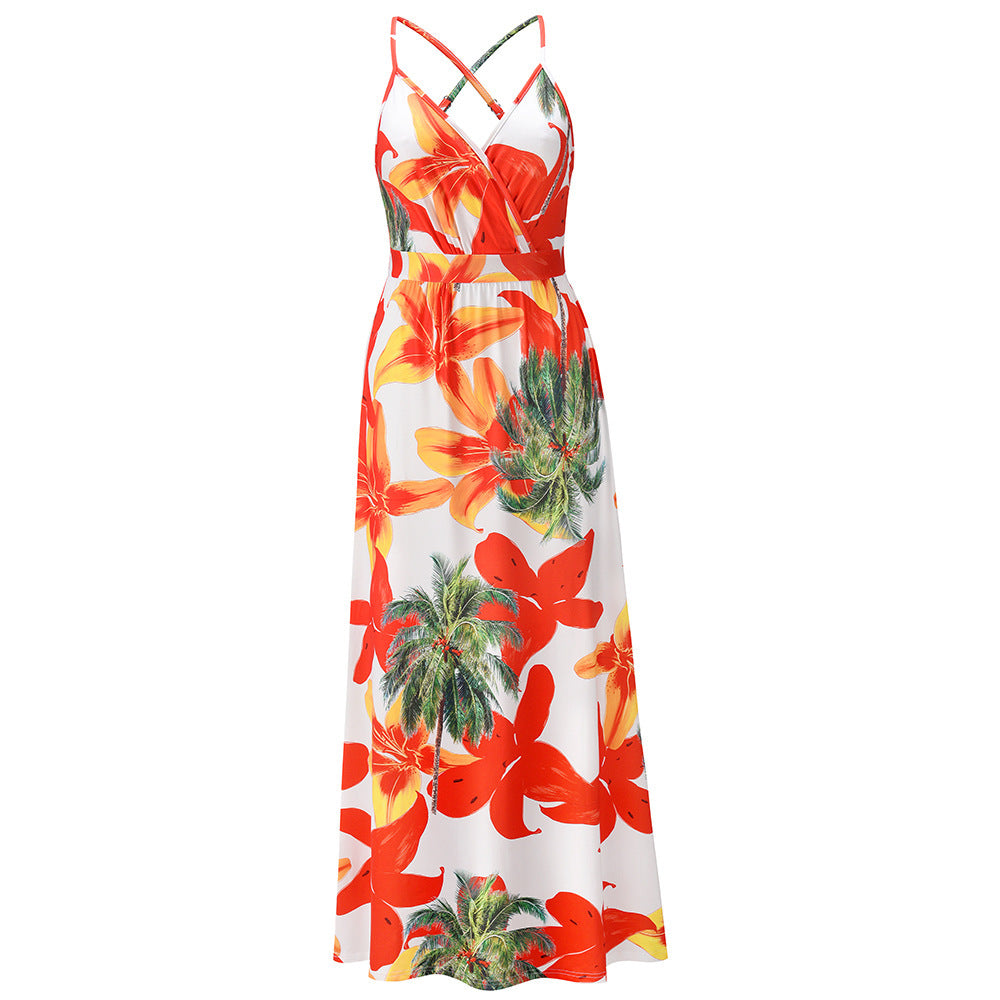 Ropa de mujer Vestido de playa con tirantes florales