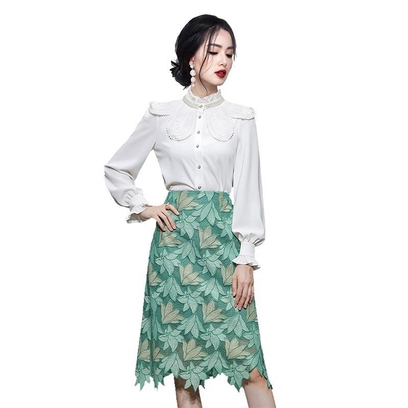 Women's Lace Two-piece Overskirt Suit