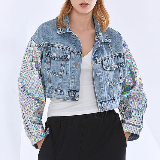 Veste de style girly brillante punk design de mode