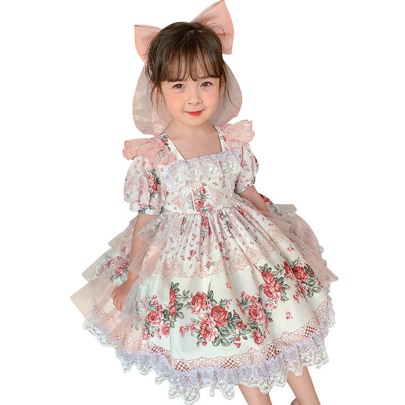 Vestido de verano para niñas estilo corte Vestido lolita