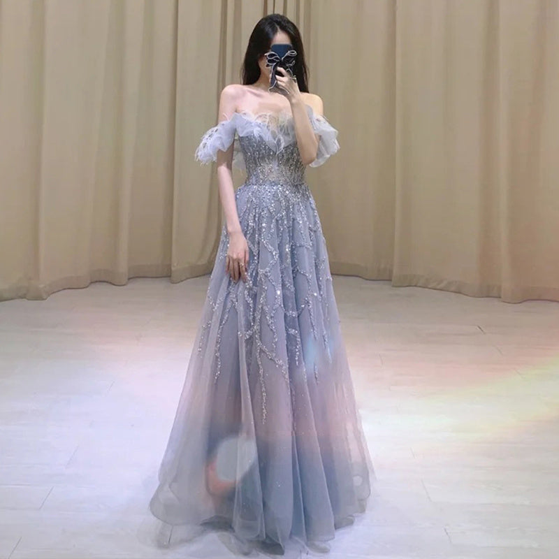 Robe de soirée asymétrique à la mode pour femmes