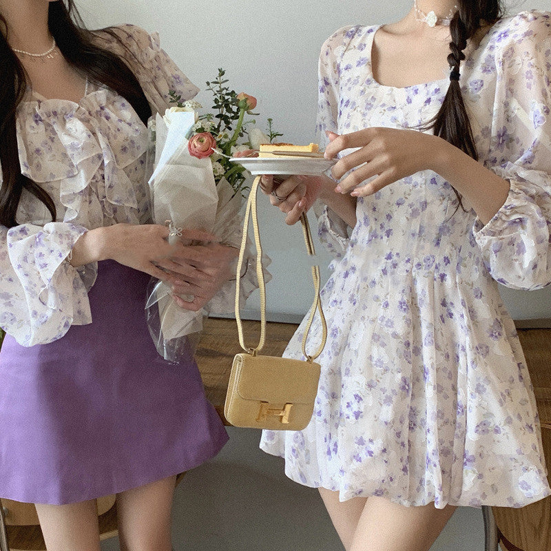 Women's Temperament Fashionable Floral Dress Top