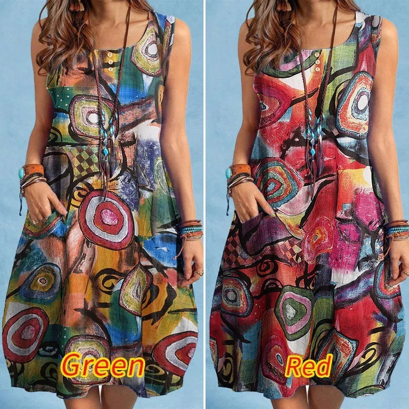 Vestido de verano con estampado floral para mujer