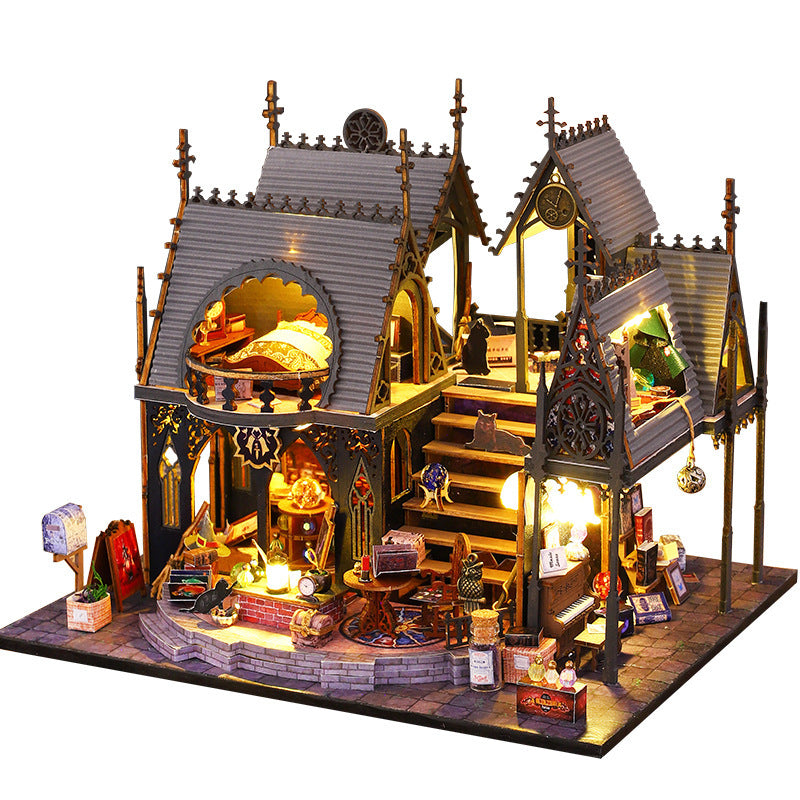 AEKYUNG Magic House Modèle de puzzle 3D assemblé à la main Modèle de maison miniature Ornements