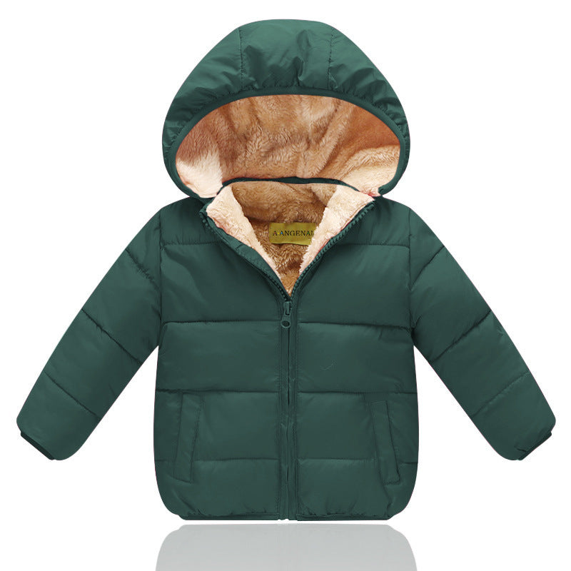 Children's Cotton Fleece Thickened Baby Hooded Coat