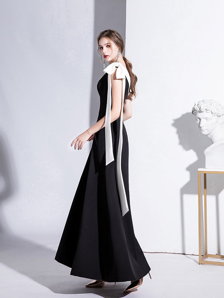 Women's Single Shoulder Socialite Temperament Long Dress