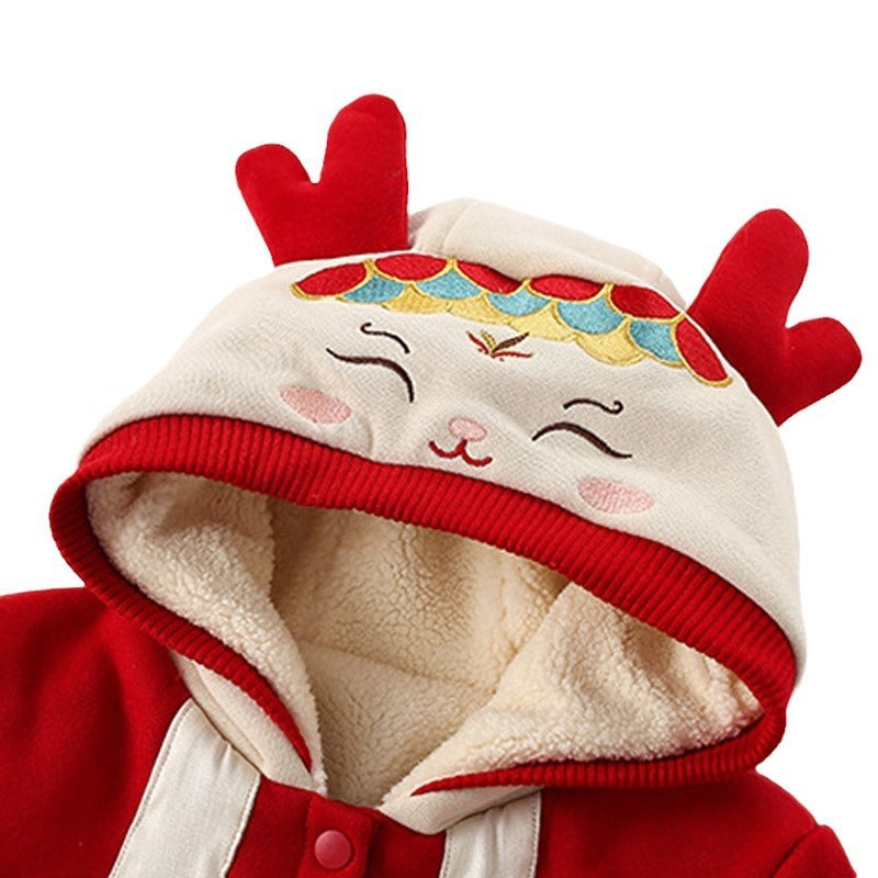 Baby Chinese New Year Clothes Winter Cotton-padded Jumpsuits