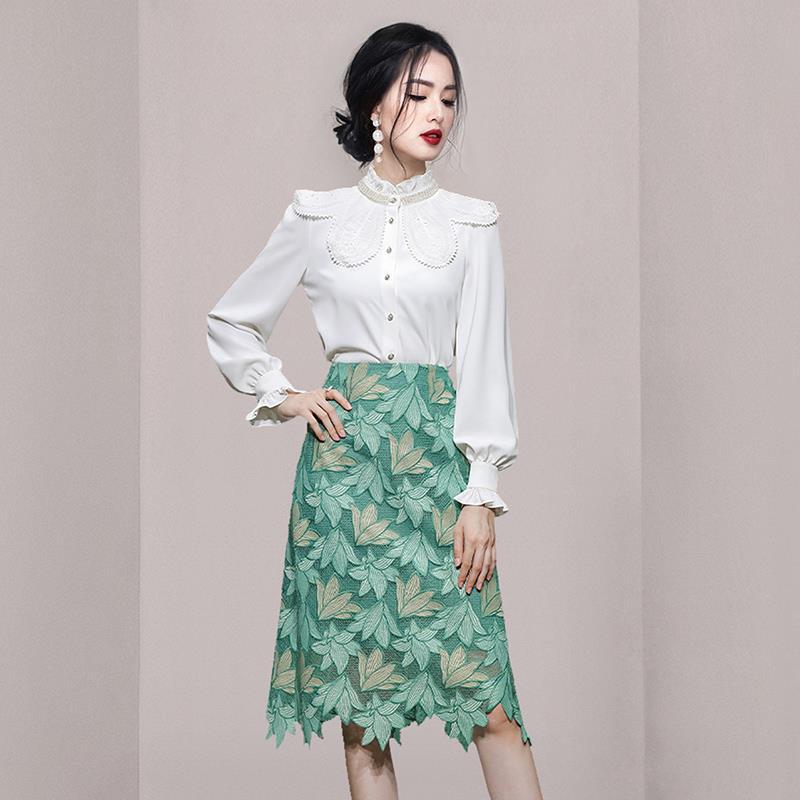 Women's Lace Two-piece Overskirt Suit