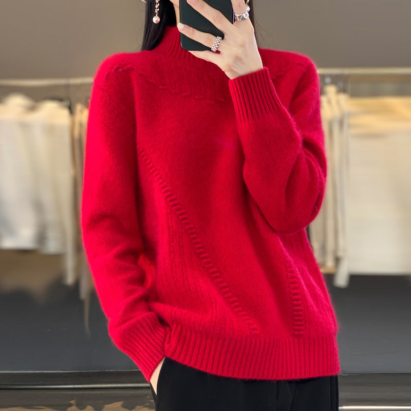 New Fashionable Knitted Wool Knitted Top