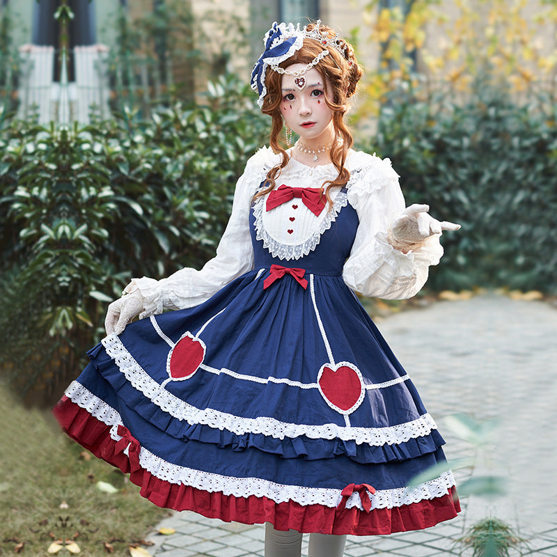 Little Pudding Snow White Cute and Sweet Lolita Lolita Daily Dress Sling Dress Jsk Brocade Garden