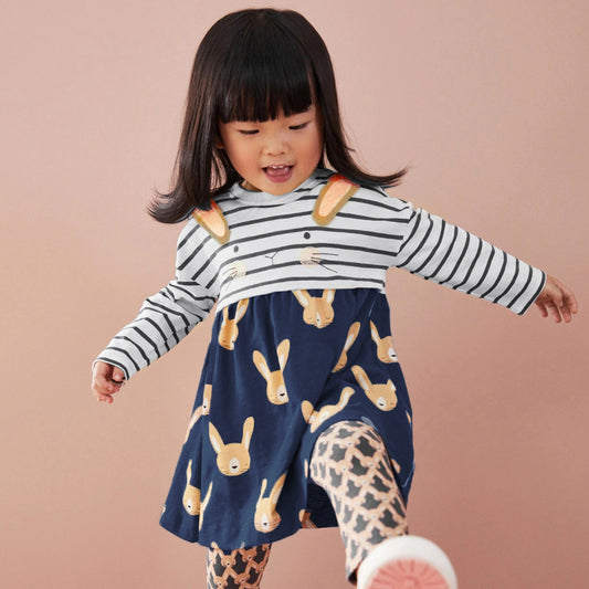 Fashion Long Sleeve Cute Girls Dress