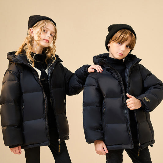 Chaqueta de plumón para niños de oro negro más vendida de moda