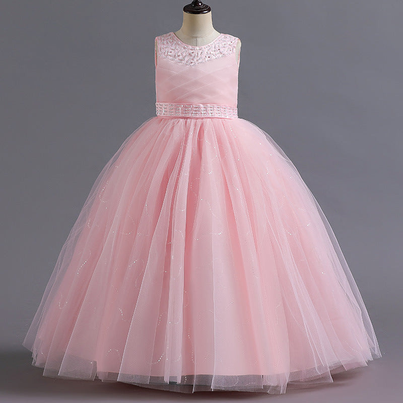 Children's Fashion Beaded Evening Dress