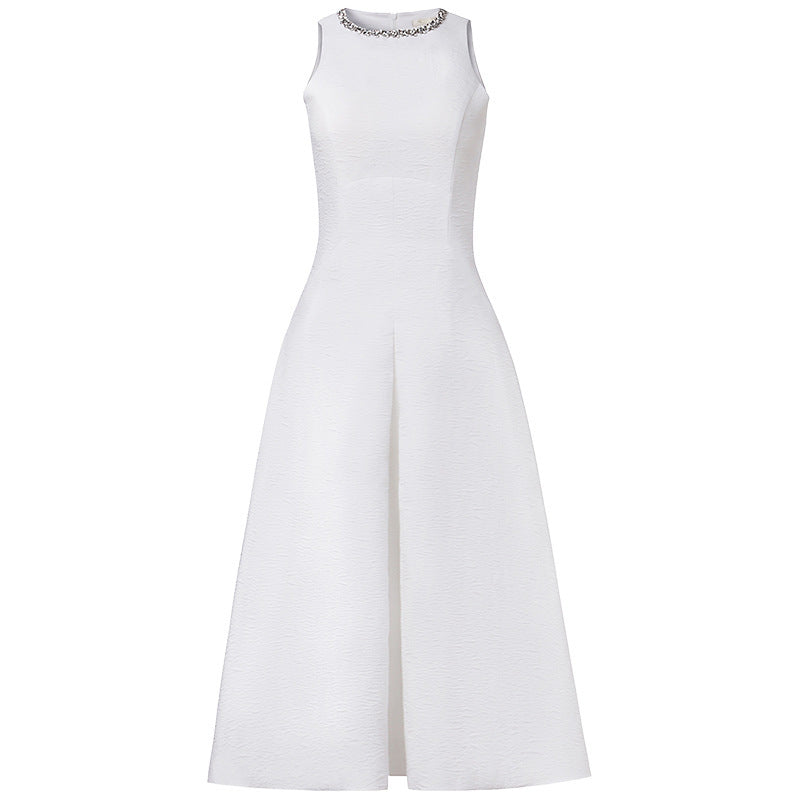 Robe longue de déesse du tempérament blanc pour femmes