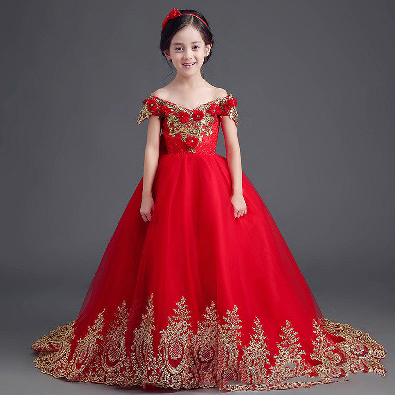 Children's Costume  Princess Dress Long Tail Skirt