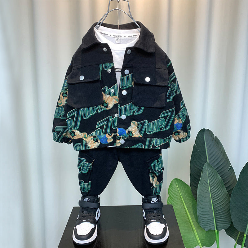 Boy Denim Suit Spring Two-piece Suit