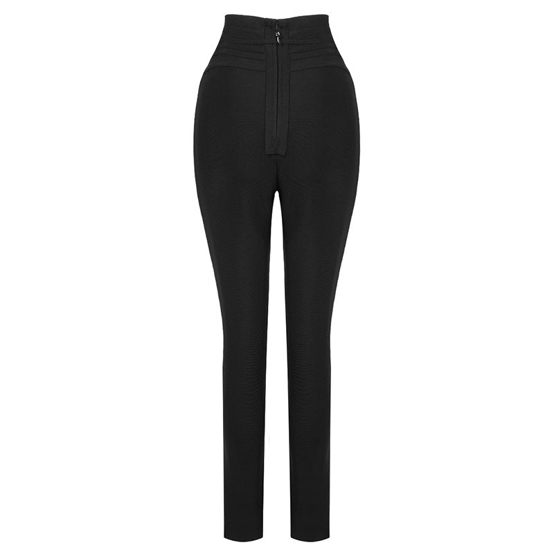 Leggings elásticos de cintura alta para mujer, informales, de color sólido