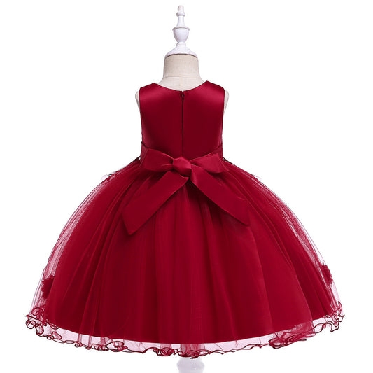 Robe de mariée pour filles, jupe Tutu, nouvelle maille florale faite à la main