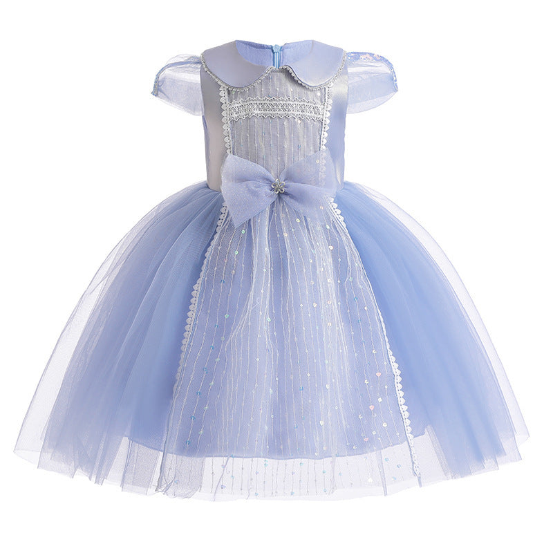 Children's Princess Cotton Dress Dress Doll Collar Embroidered Mesh