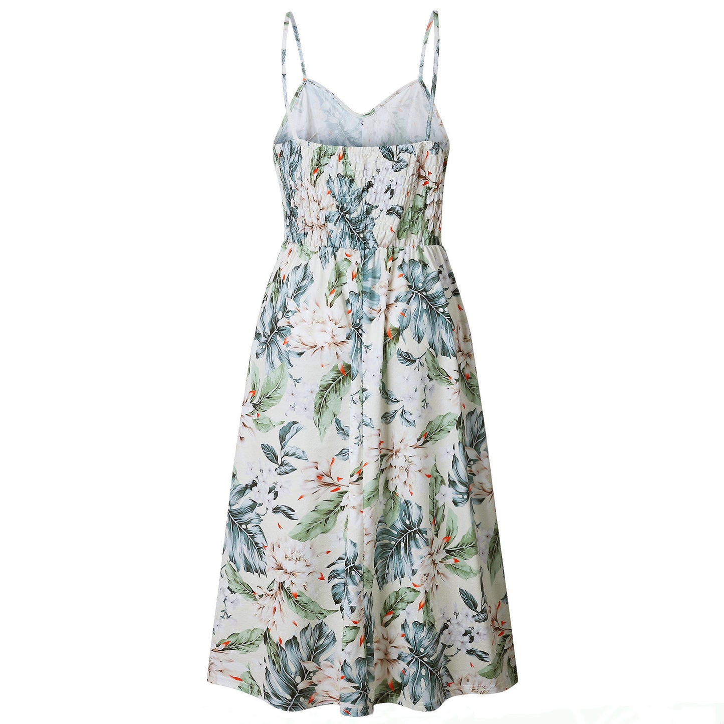 Vestido floral con tirantes de moda para mujer