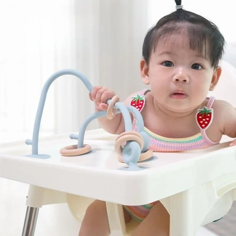 Baby Desktop Toys Early Education High Chair Children's Game Silicone Toys 1-3 Years Old Baby Puzzle Winding Music