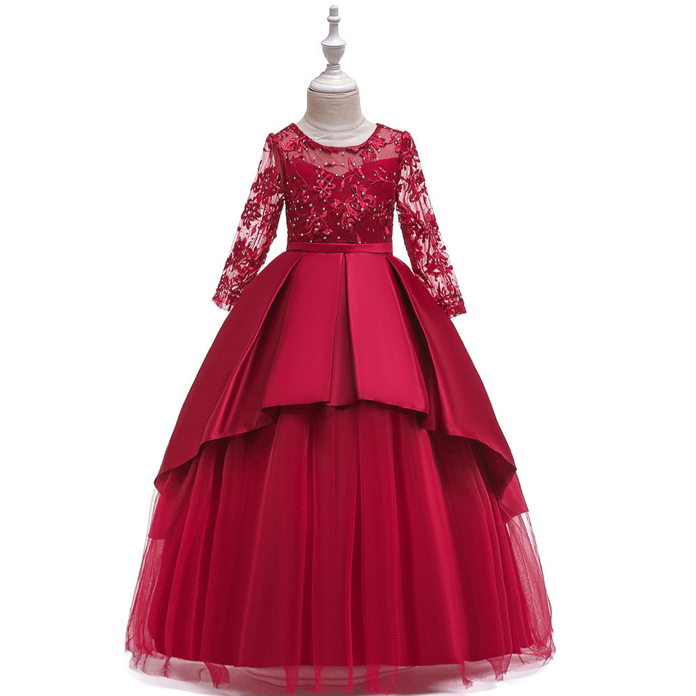 Children's Dress Princess Dress Mesh Flower Girl Western Style Wedding Dress