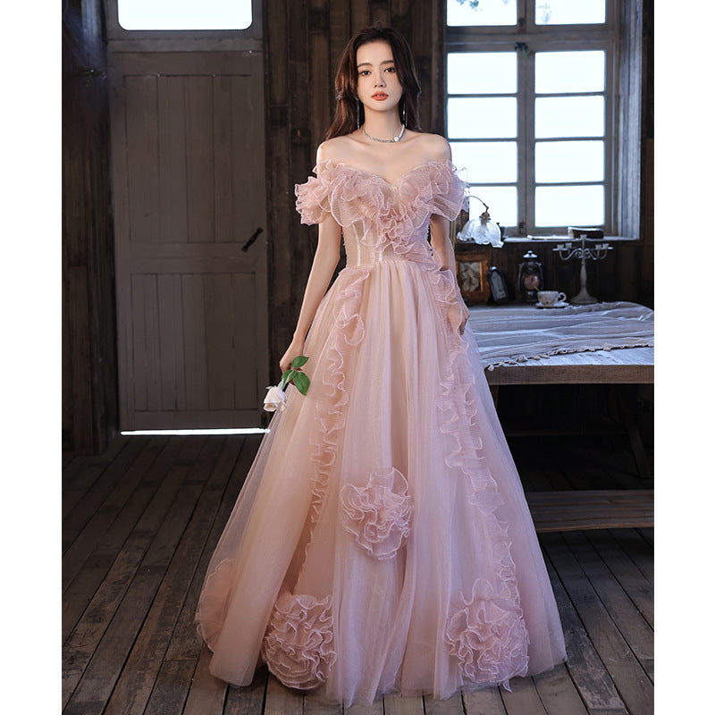 Off-shoulder Toast Clothing Summer Bride Light Luxury