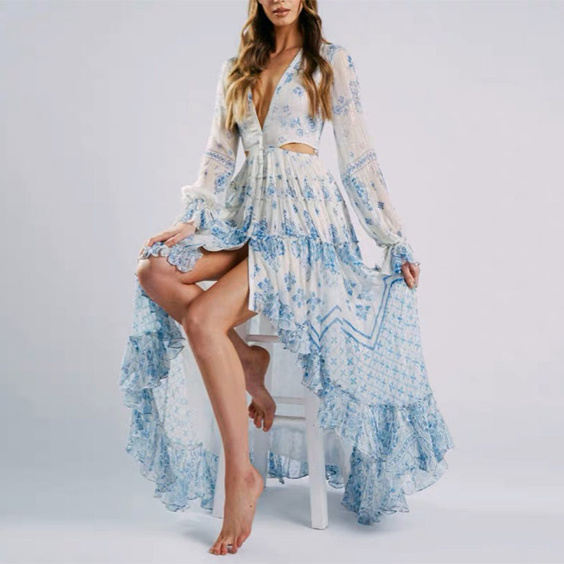 Robe super féerique à fleurs pour femmes