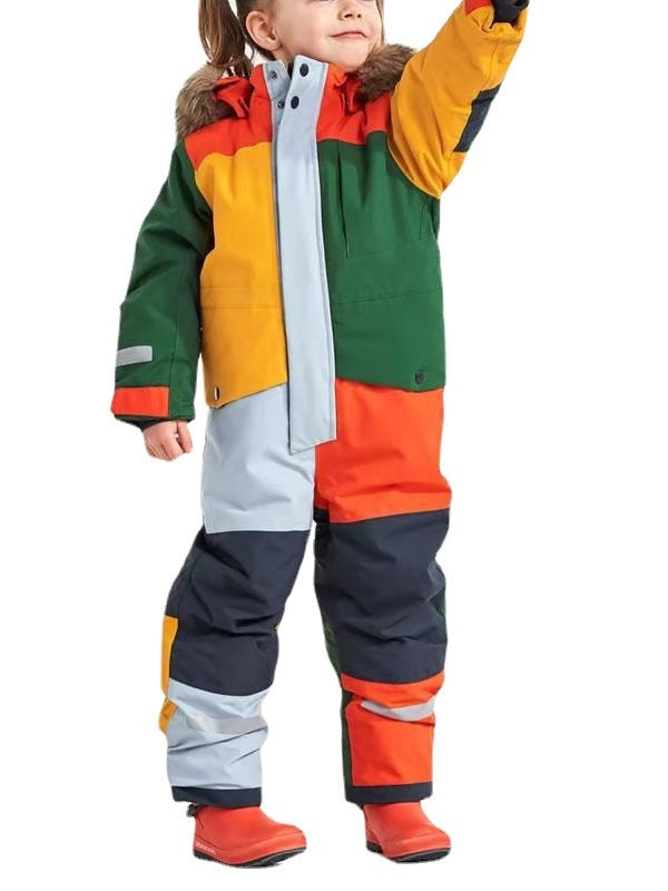 Children's Ski Suit Outdoor Single Double Board Luminous Windproof Waterproof Thickened Thermal Wear