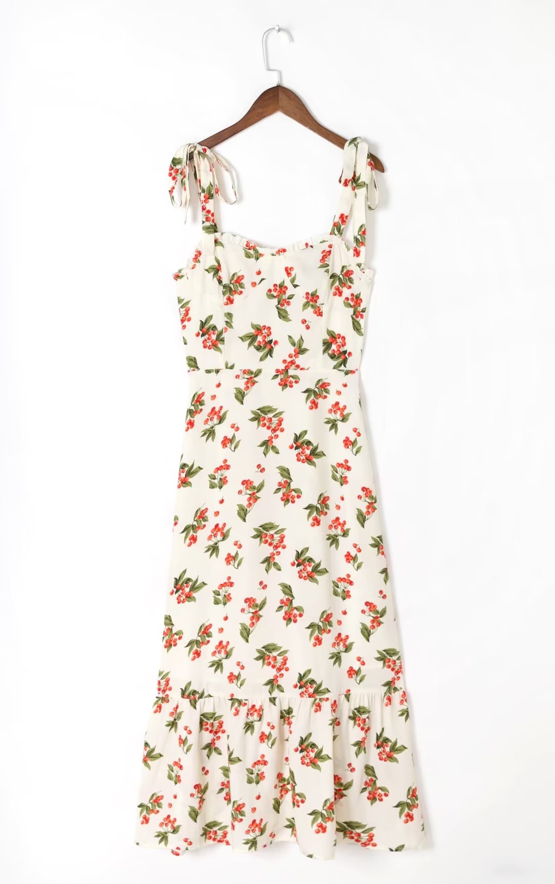 Robe d'été à volants et imprimé floral, sexy et amincissante, avec bretelles à la taille