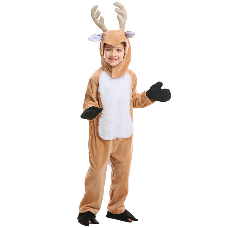 Robe de spectacle pour enfants, jeu d'animaux d'halloween, wapiti, renne de noël, spectacle