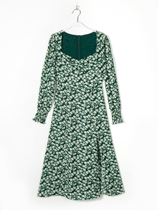 Robe pull fendue à imprimé floral pour femme, vêtement d'automne et d'hiver