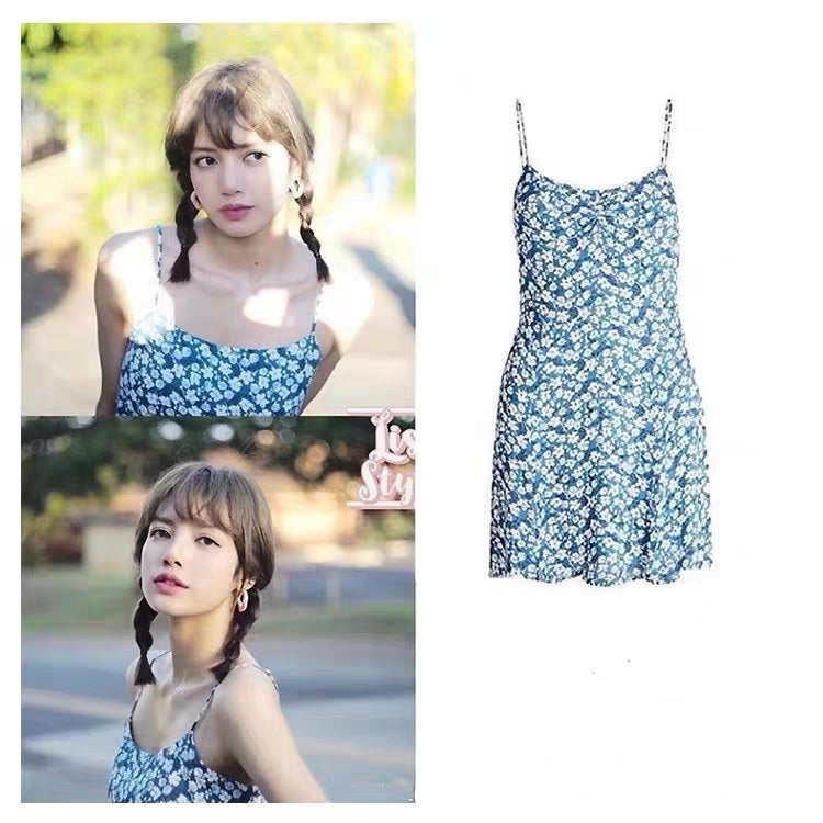 Sling little blue floral sling dress