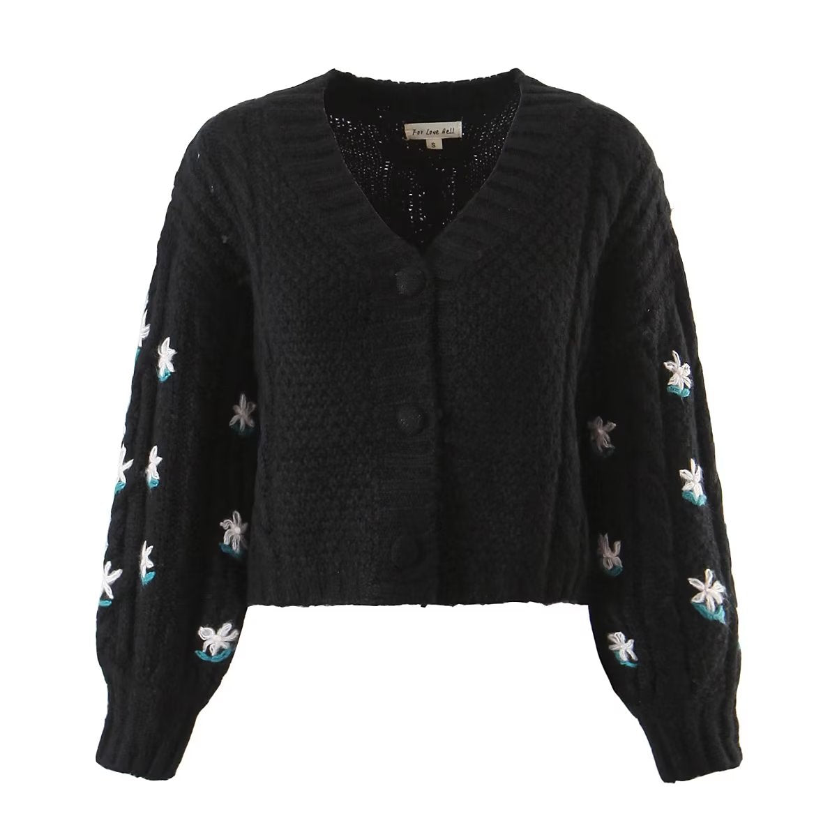 Autumn Winter Women Clothing Handmade Embroider Cardigan Sweater Top