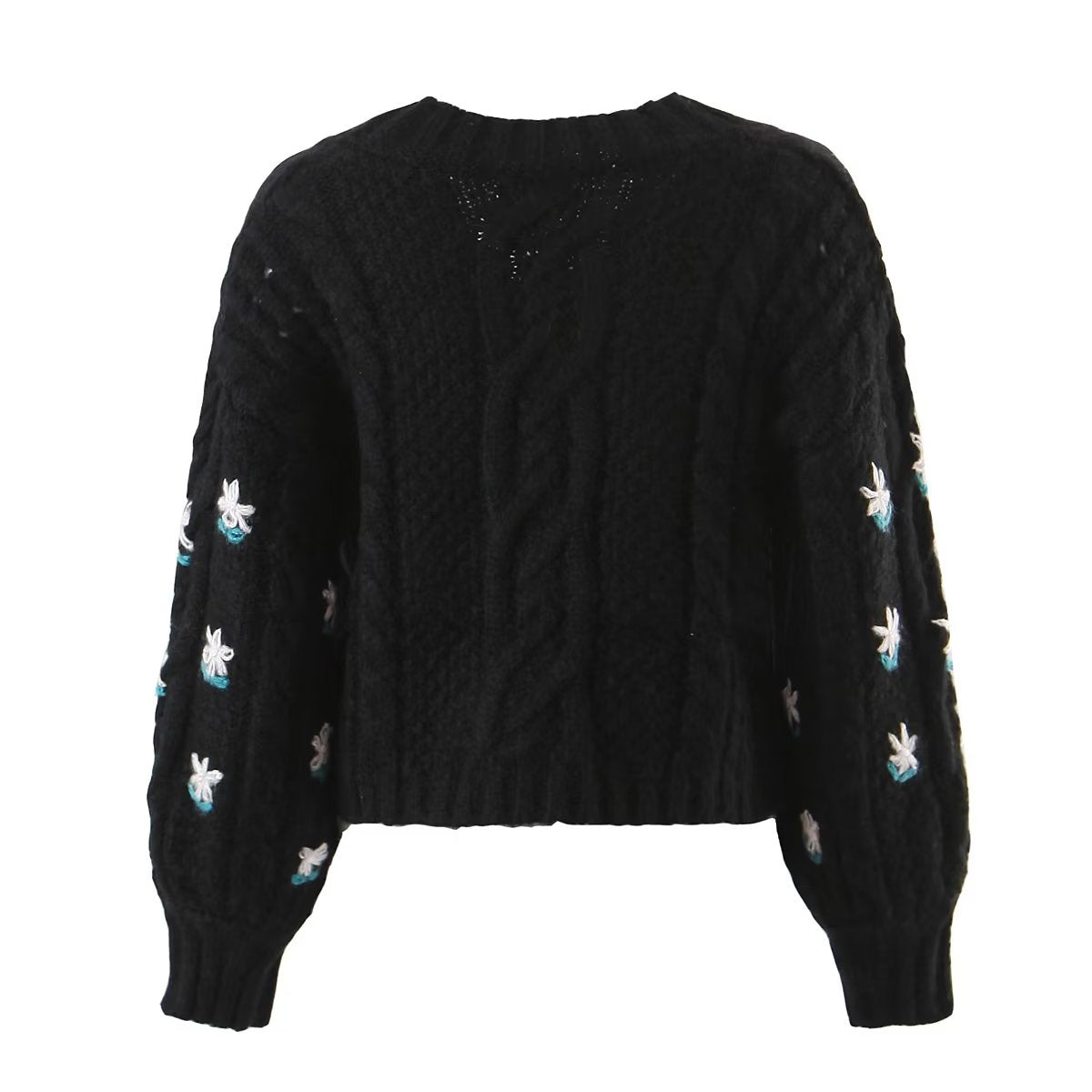 Autumn Winter Women Clothing Handmade Embroider Cardigan Sweater Top