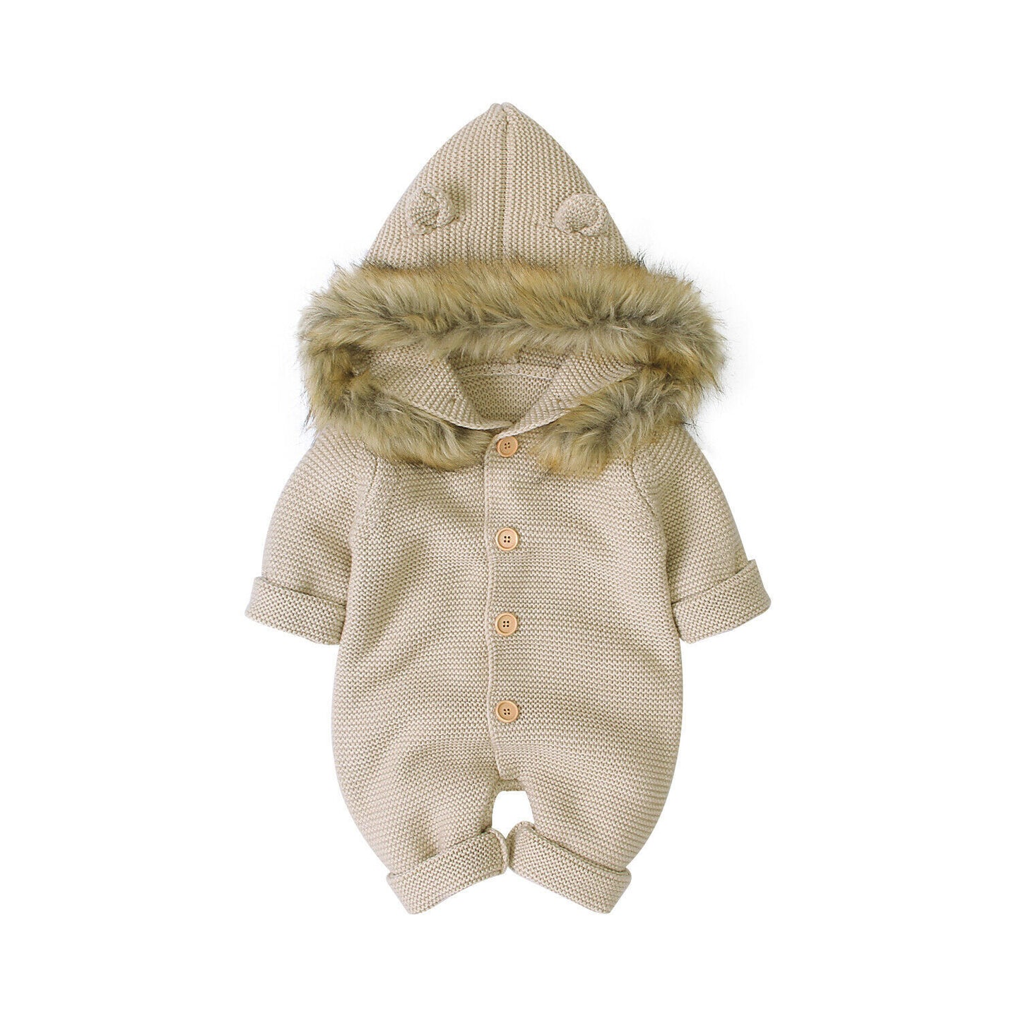 Children's hooded knitted jumpsuit