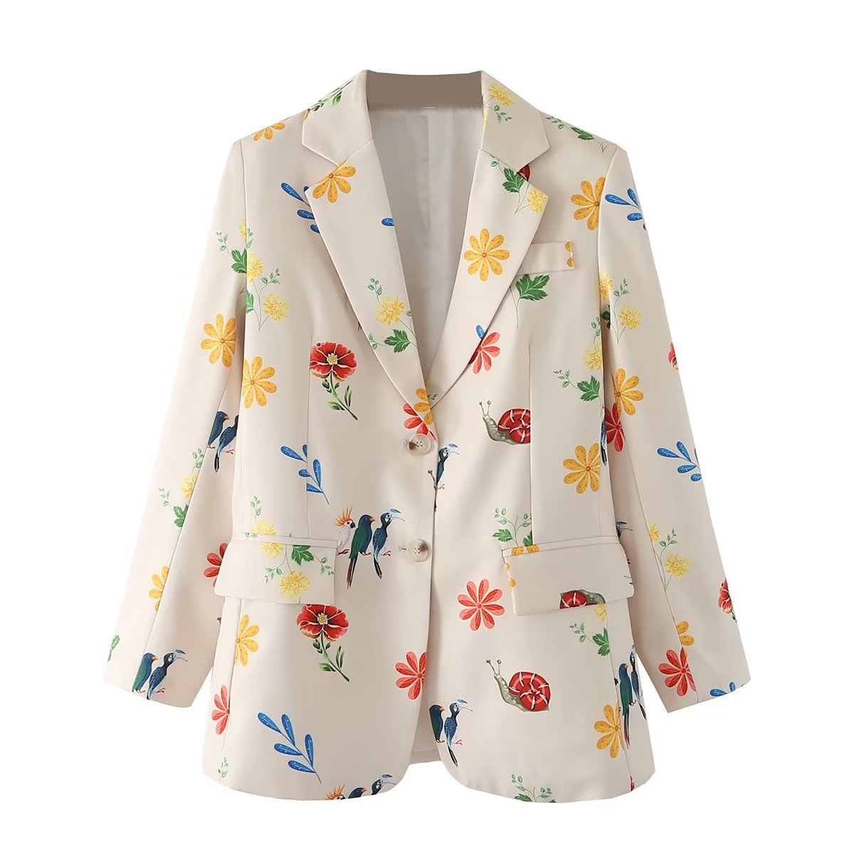 Blazer estampado de otoño para mujer