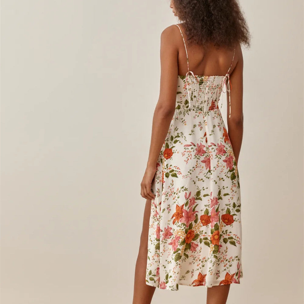 Vintage Floral High Waisted Dress