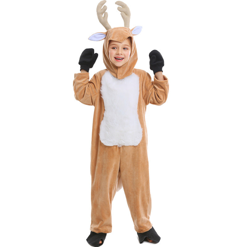 Robe de spectacle pour enfants, jeu d'animaux d'halloween, wapiti, renne de noël, spectacle