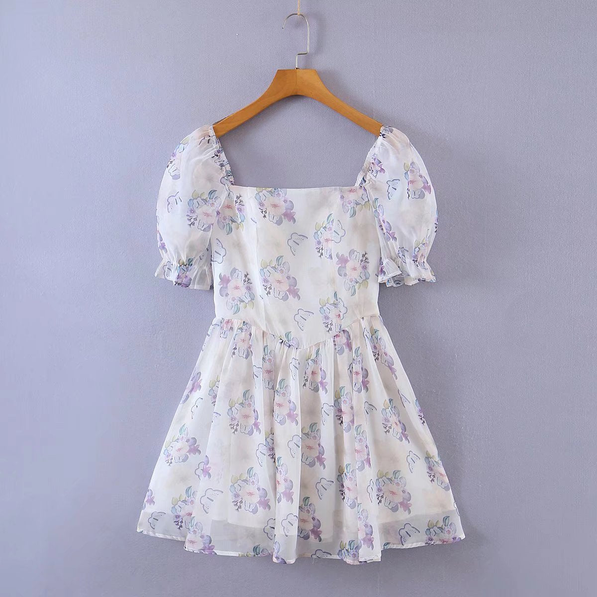 Robe courte de princesse en organza avec ceinture pour femme, vêtement d'été