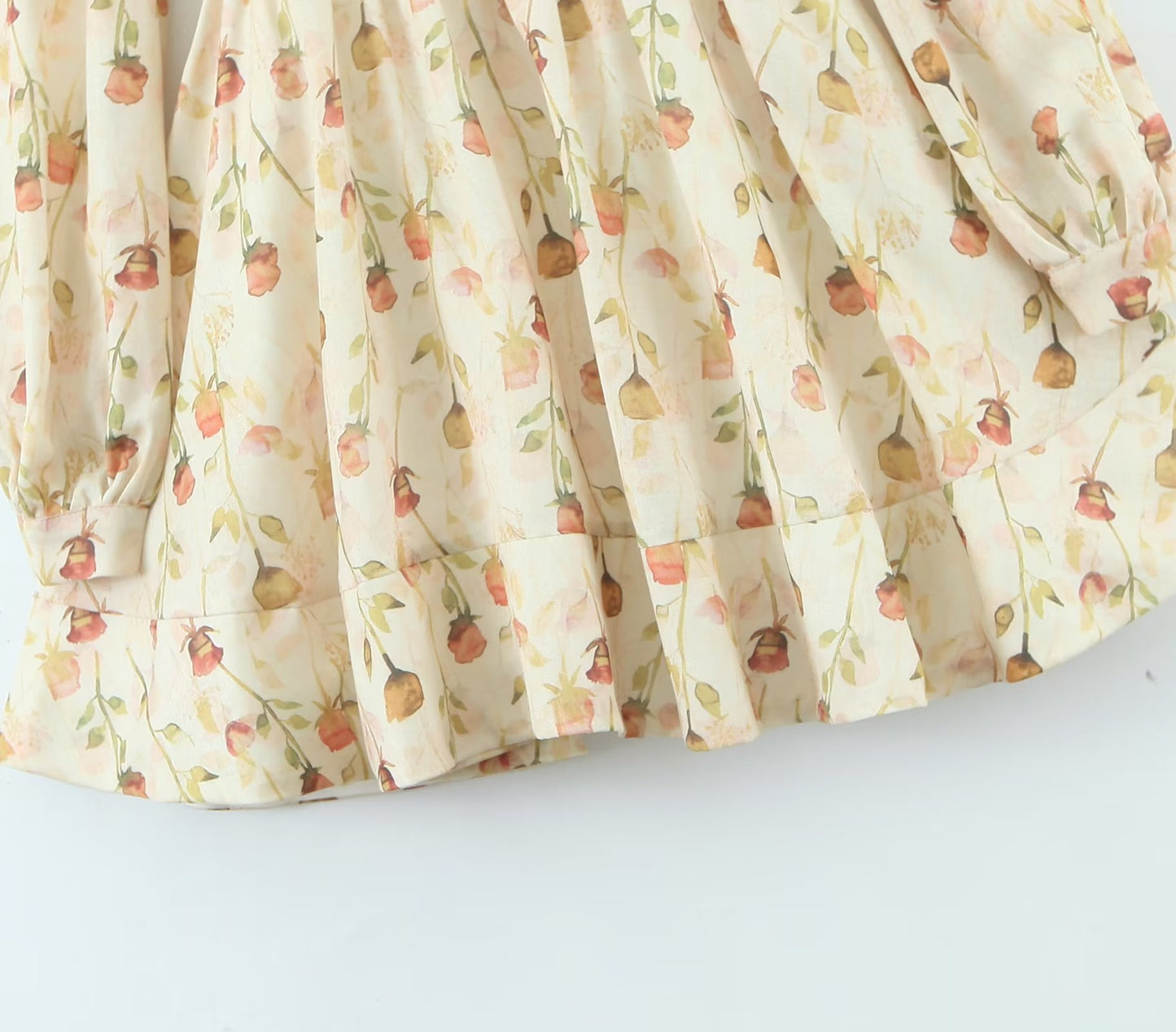 Robe courte à imprimé floral pour femme, vêtement d'automne et d'hiver, col carré