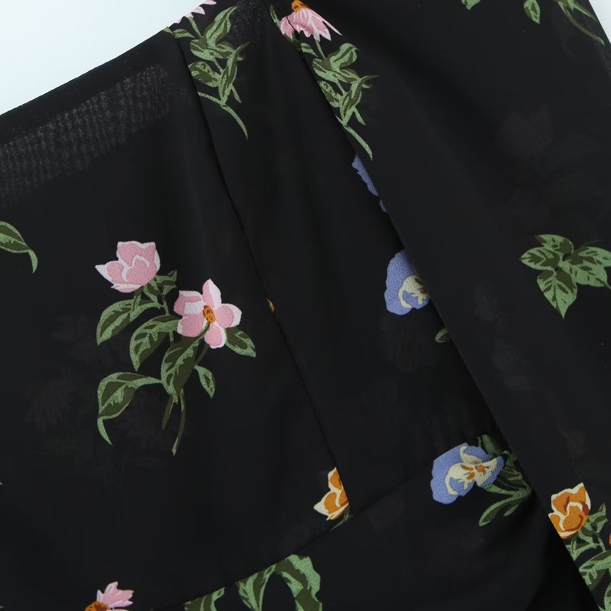 Robe à manches courtes et col carré pour femme, vêtement d'automne à imprimé floral