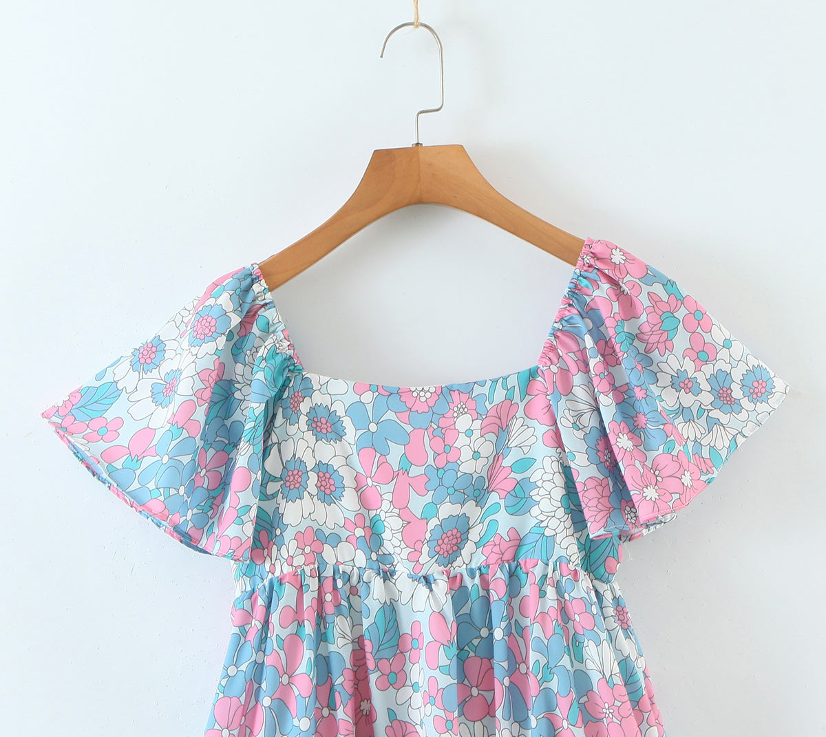 Robe longue de vacances à imprimé floral pour femmes, manches volantes, printemps