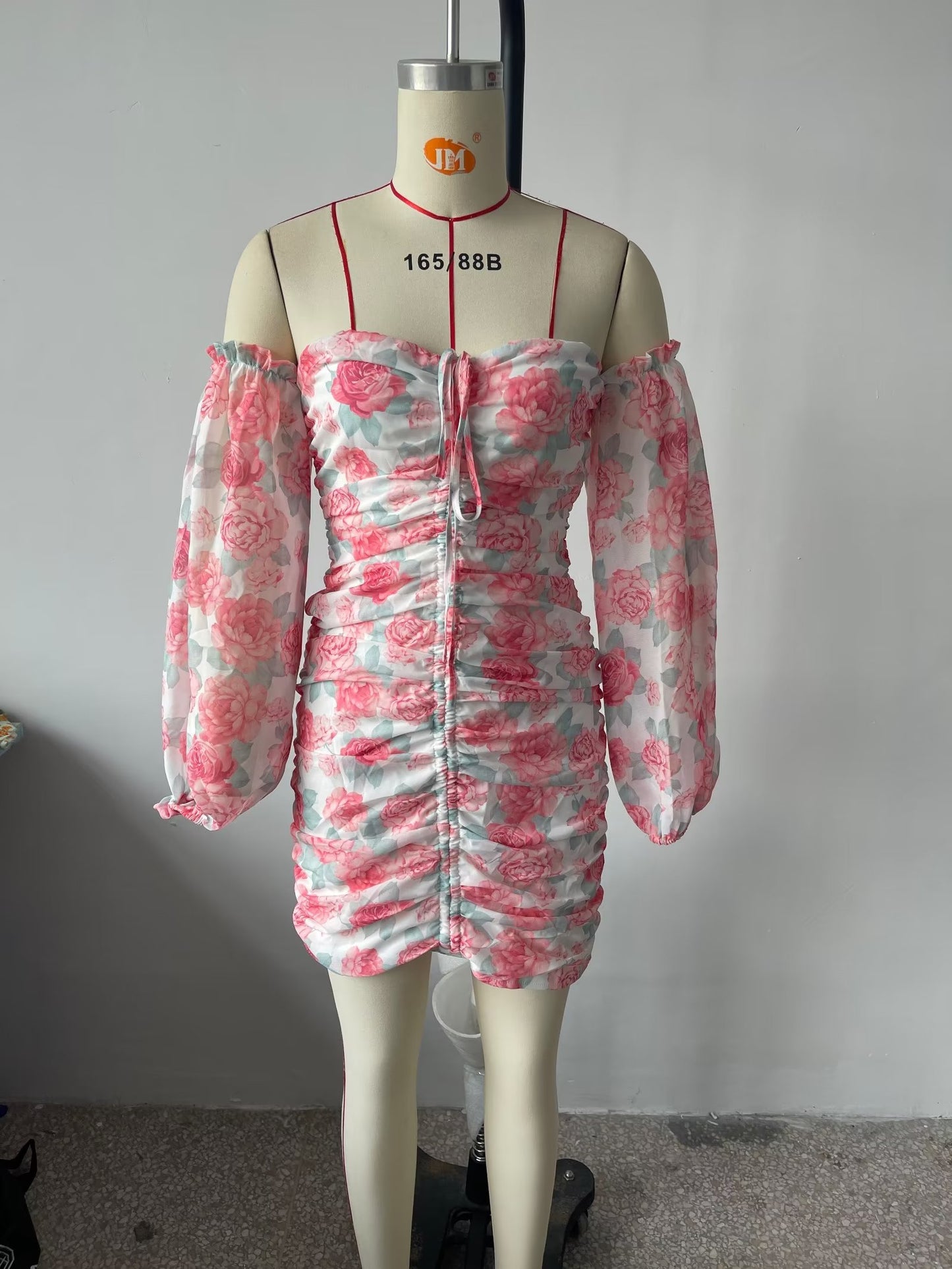 Robe française plissée à lacets, col carré, poitrine, Vintage, imprimé, Slim, taille haute, manches bouffantes, printemps été