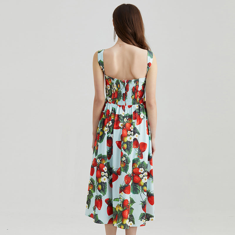 Robe bustier sans bretelles imprimée tridimensionnelle à taille haute pour femmes, nouvelle collection printemps et été