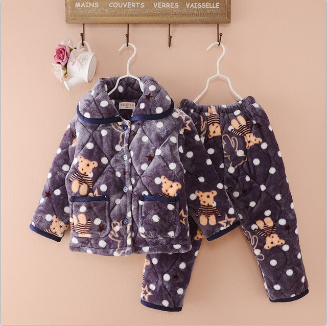 Pijama infantil de franela de algodón